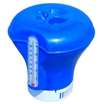 Bestway 58209-blue, плаваючий поплавок-дозатор для хімії з термометром, 2 в 1