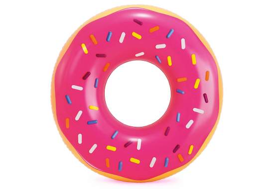 Intex 56256-donut, надувной круг 99 x 25 см, Розовый Пончик