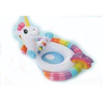 Intex 59570-unicorn, надувной плотик Единорог, 84х58см 3-4г