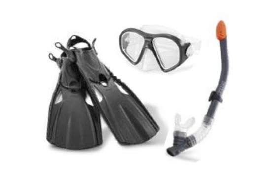Intex 55657, набор для плавания: маска, трубка, ласты, от 14 лет