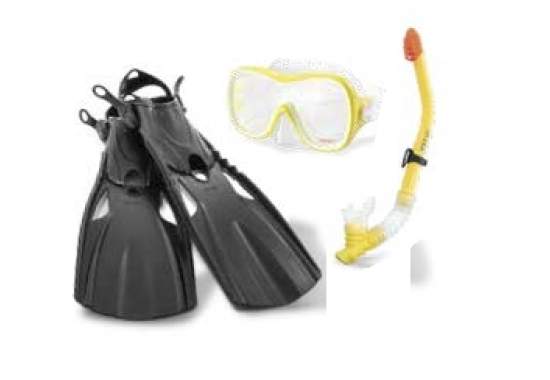Intex 55658, набор для плавания: маска, трубка, ласты, от 8 лет