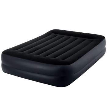 Надувная кровать intex deluxe pillow rest raised bed 64136 серый темно синий