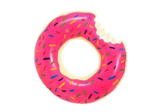 SYNERGY 25548-pink-donut, надувной круг Пончик розовый, 120 см