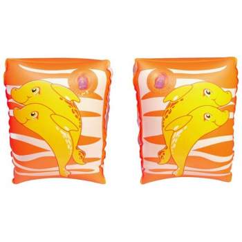 Bestway 32042-orange, надувные нарукавники Оранжевые дельфины