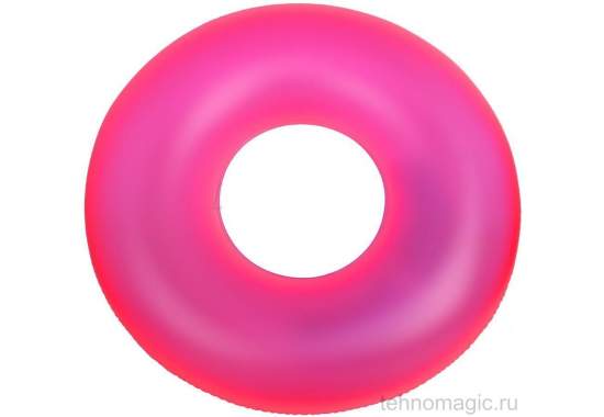 Intex 59262-pink, надувной круг неоновый Розовый. 91см, от 9л