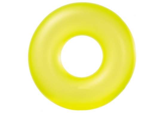 Intex 59262-yellow, надувной круг неоновый Желтый. 91см, от 9л