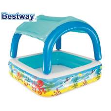 Bestway 52192, надувной детский бассейн с навесом 140x140x114 см