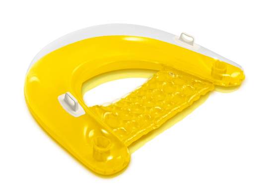 Intex 58859-yellow, надувное пляжное кресло для плавания. Желтое