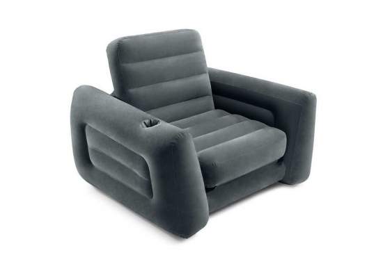 Intex 66551, надувное кресло 117 x 100 x 66 см раскладное (68565)