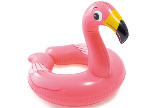 Intex 59220-flamingo, надувний круг Фламінго, 76x55см 3-6л