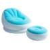 Intex 68572-G, надувне крісло 104 x 109 x 71 см з пуфом, блакитне