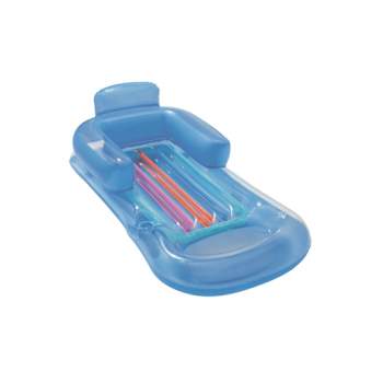Bestway 43028-blue, надувний шезлонг для плавання 161х84см. Блакитний