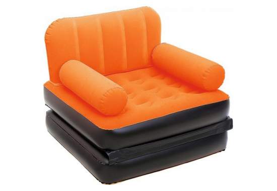 Bestway 67277-orange, надувное кресло 191 x 97 x 64 см раскладное, оранжевое