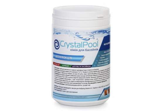 Crystal Pool 2401, MultiTab 4-in-1 Large. Мультитаб. Великі таблетки (хлор, альгіцид, коагулянт, рН), 1кг