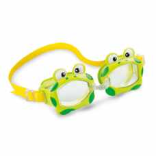 Intex 55603-green, детские очки для плавания, Обитатели моря. Лягушки, 3-8 лет