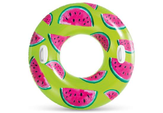 Intex 56261-watermelon, надувной круг Арбуз. 107см, от 9л
