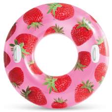 Intex 56261-strawberry, надувной круг Клубника. 107см, от 9л