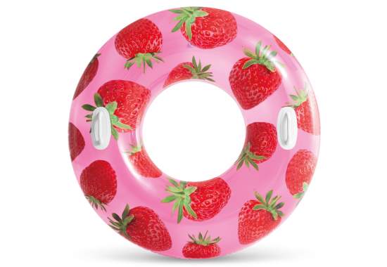 Intex 56261-strawberry, надувний круг Полуниця, 107см, від 9р