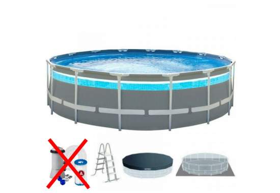Intex 26722-1 New, каркасный бассейн 427 x 107 см Prism Frame ClearView Pool с панорамным окном (без насос-фильтра)