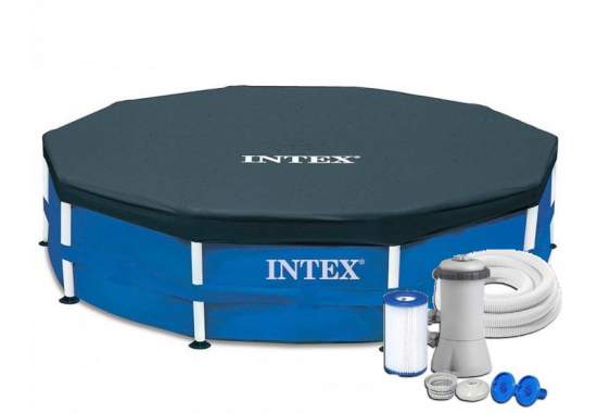Intex 28212-3 New, каркасный бассейн 366 x 76 см (в комплекте с тентом 28031)