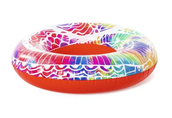 Bestway 36084-red, надувний круг з ручками Червоний Mandala. 91см, 10р