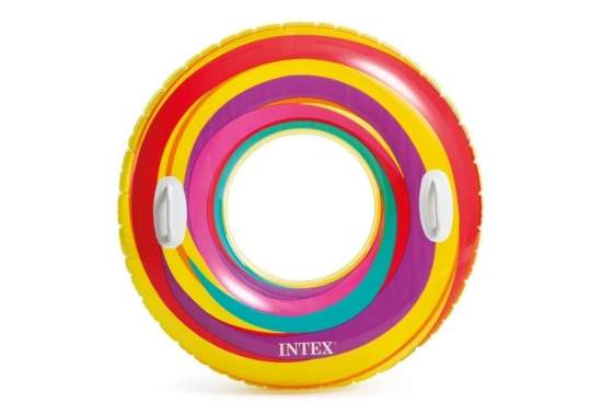 Intex 59256-whirl-yellow, надувний круг. Жовтий вихор. 91см, от 9р