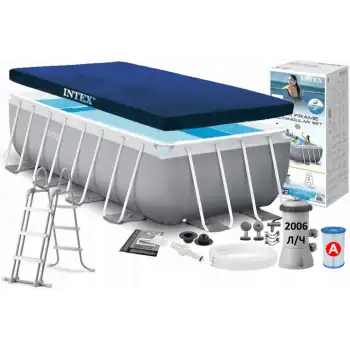 Intex 26788-3 New, каркасний басейн 400 x 200 x 100 см (в комплекті з тентом 28037)