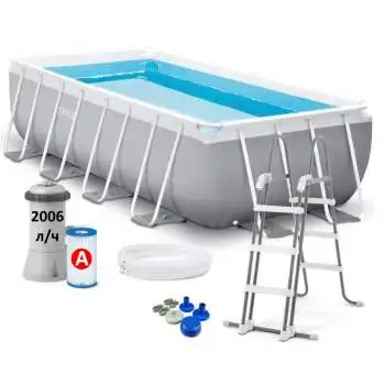 Intex 26788, каркасний басейн 400 x 200 x 100 см Prism Rectangular Frame Pool