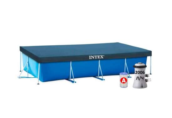 Intex 28274-3 New, каркасный бассейн 450 x 220 x 84 см с насос-фильтром (в комплекте с тентом 28039)