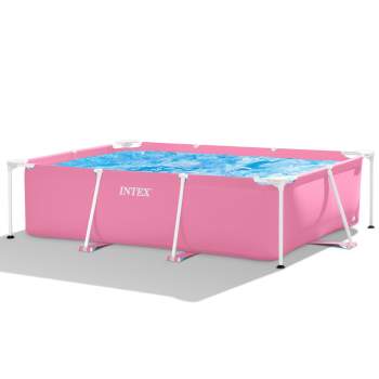 Intex 28266, каркасный бассейн 220 x 150 x 60 см Pink Rectangular Frame Pool