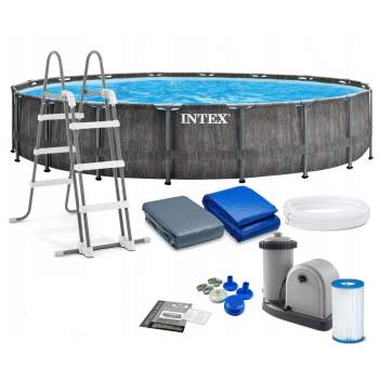 Intex 26744, каркасний басейн 549 x 122 см GreyWood Prism Frame Pool