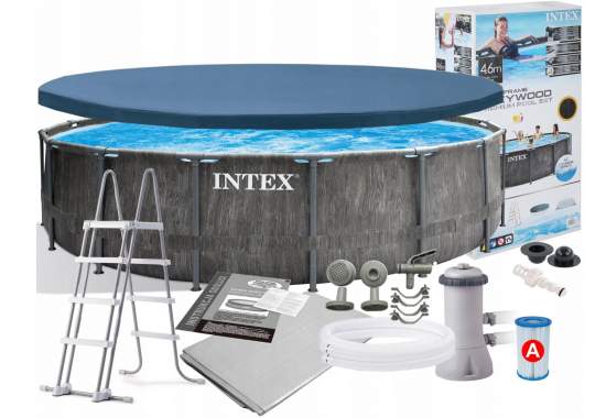 Intex 26742, каркасний басейн 457 x 122 см GreyWood Prism Frame Pool
