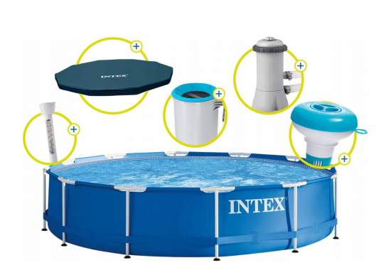 Intex 28214AD, каркасный бассейн 366 x 84 см Metal Frame Pool