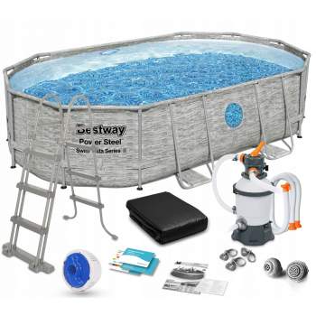 Bestway 56946, каркасный бассейн 488 x 305 x 107 см Oval Pool Set