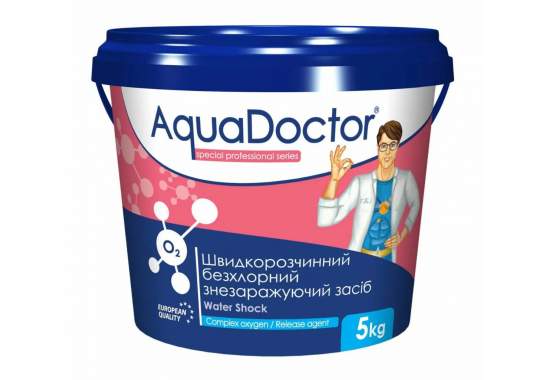 AquaDoctor O2-5, Дезинфектант на основе активного кислорода Water Shock О2 в гранулах, 5кг