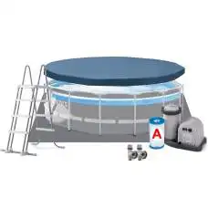 Intex 26730, каркасний басейн 488 x 122 см Prism Frame ClearView Pool панорамне вікно