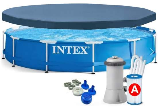 Intex 28212-3 New, каркасный бассейн 366 x 76 см (в комплекте с тентом 28031)