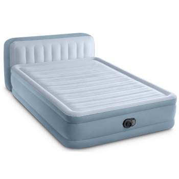 Intex 64450, надувная кровать 236 x 152 x 86 (46)см с изголовьем PLUSH