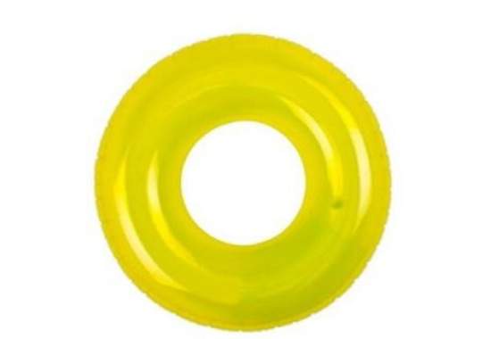 Intex 59260-yellow, надувной круг прозрачный Желтый. 76см, от 8л