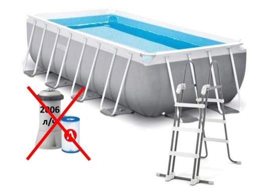 Intex 26790-1 New, каркасный бассейн 400 x 200 x 122 см Prism Frame Rectangular Pool (без насос-фильтра)