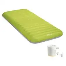 Intex 64097, надувной матрас 191 x 76 x 17 см кемпинговый, тканевый с USB-насосом