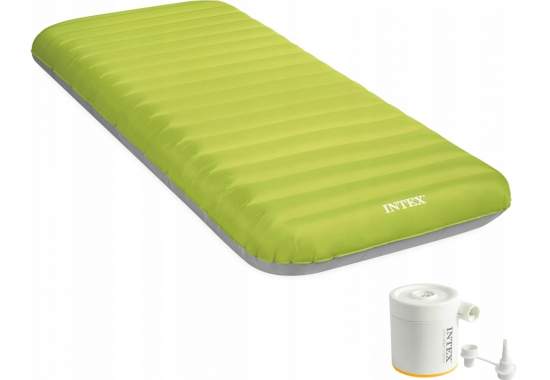 Intex 64097, надувний матрац 191 x 76 x 17 см кемпінговий, тканинний з USB-насосом