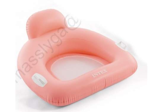 Intex 56801-coral, надувне плотик-крісло, 114x107 см. Кораловий