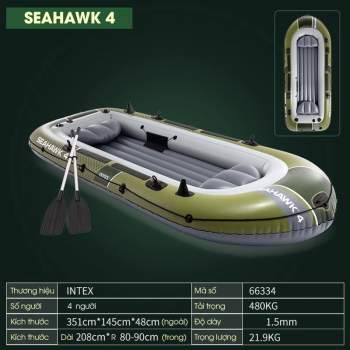 Intex 66334, Надувний човен SEAHAWK 4 Set (68347) 351x145x48см, 4-х містна