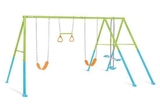 Intex 44130, Качели, кольца 442x235x200см, 4-в-1, 3 - 10 лет
