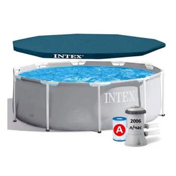 Intex 26706ND-3 New, каркасний басейн 305 x 99 см Prism Frame Premium Pool (насос-фільтр 2006л/год, тент 305см)