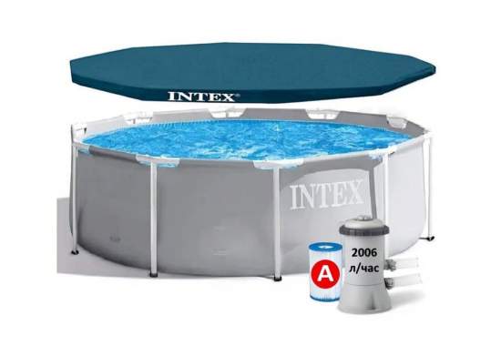 Intex 26706ND-3 New, каркасный бассейн 305 x 99 см (насос-фильтр 2006л/час, тент 305см, без лестницы)