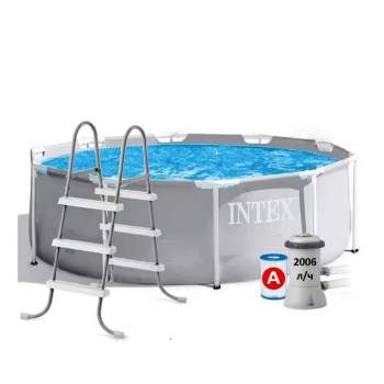 Intex 26706ND-4 New, каркасний басейн 305 x 99 см Prism Frame Premium Pool (насос-фільтр 2006л/год, драбина 107см)