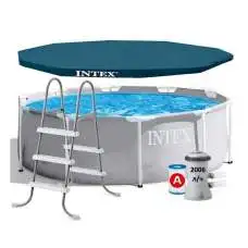 Intex 26706ND-5 New, каркасный бассейн 305 x 99 см (насос-фильтр 2006л/час, лестница 107см, тент 305см)