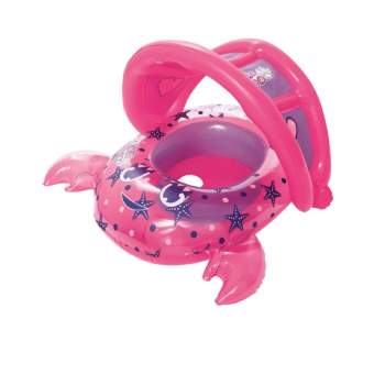 Bestway 34109-pink, надувний пліт Крабик з трусиками і навісом. Трояндовий